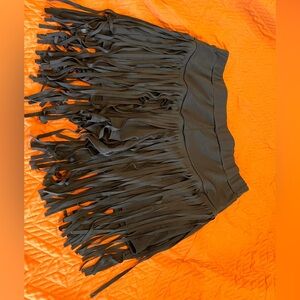 Black fringe shorts